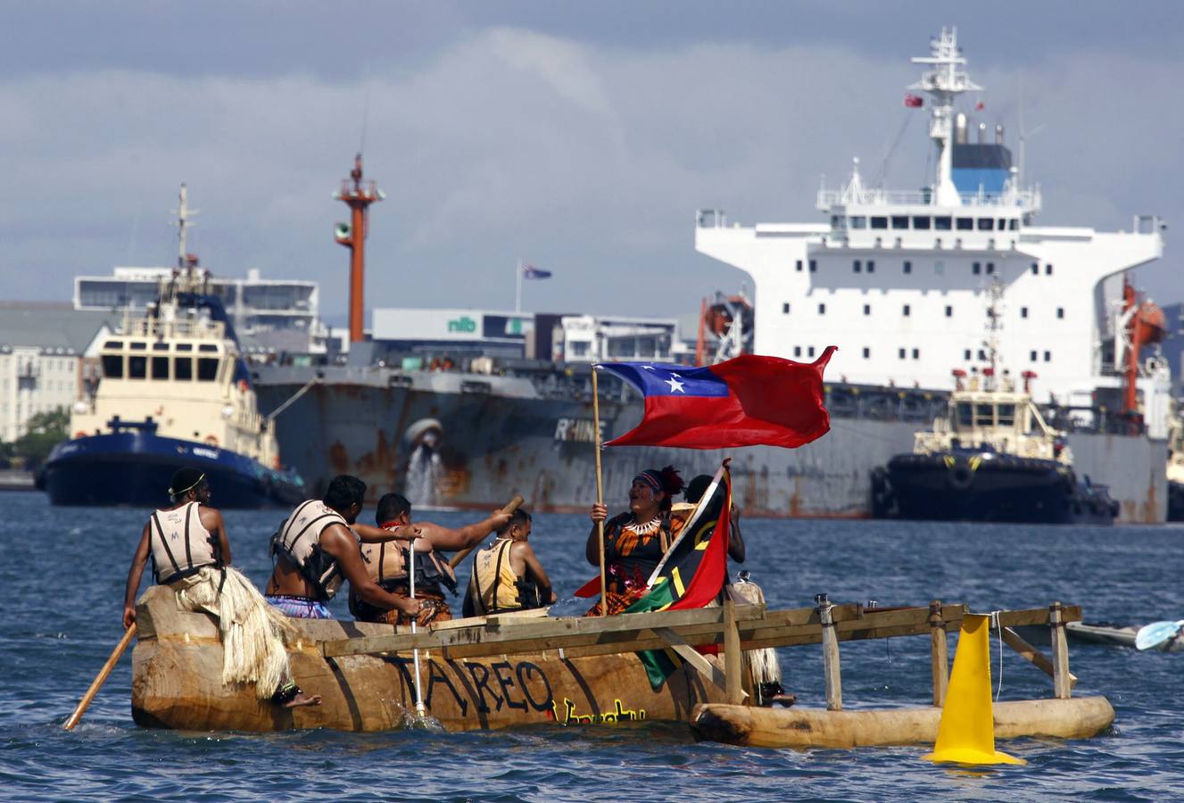 Pobladores isleños del Pacífico protestan contra calentamiento global