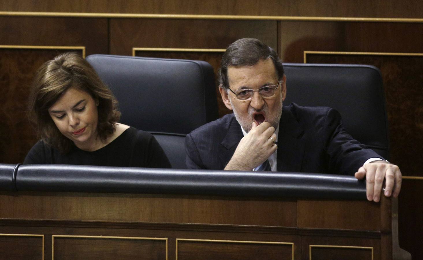 Soraya Sáenz de Santamaría, junto a Mariano Rajoy.