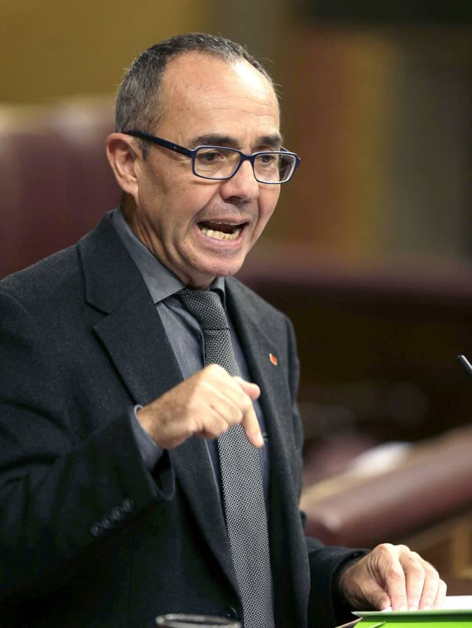 El diputado de ICV Joan Coscubiela, durante su intervención.