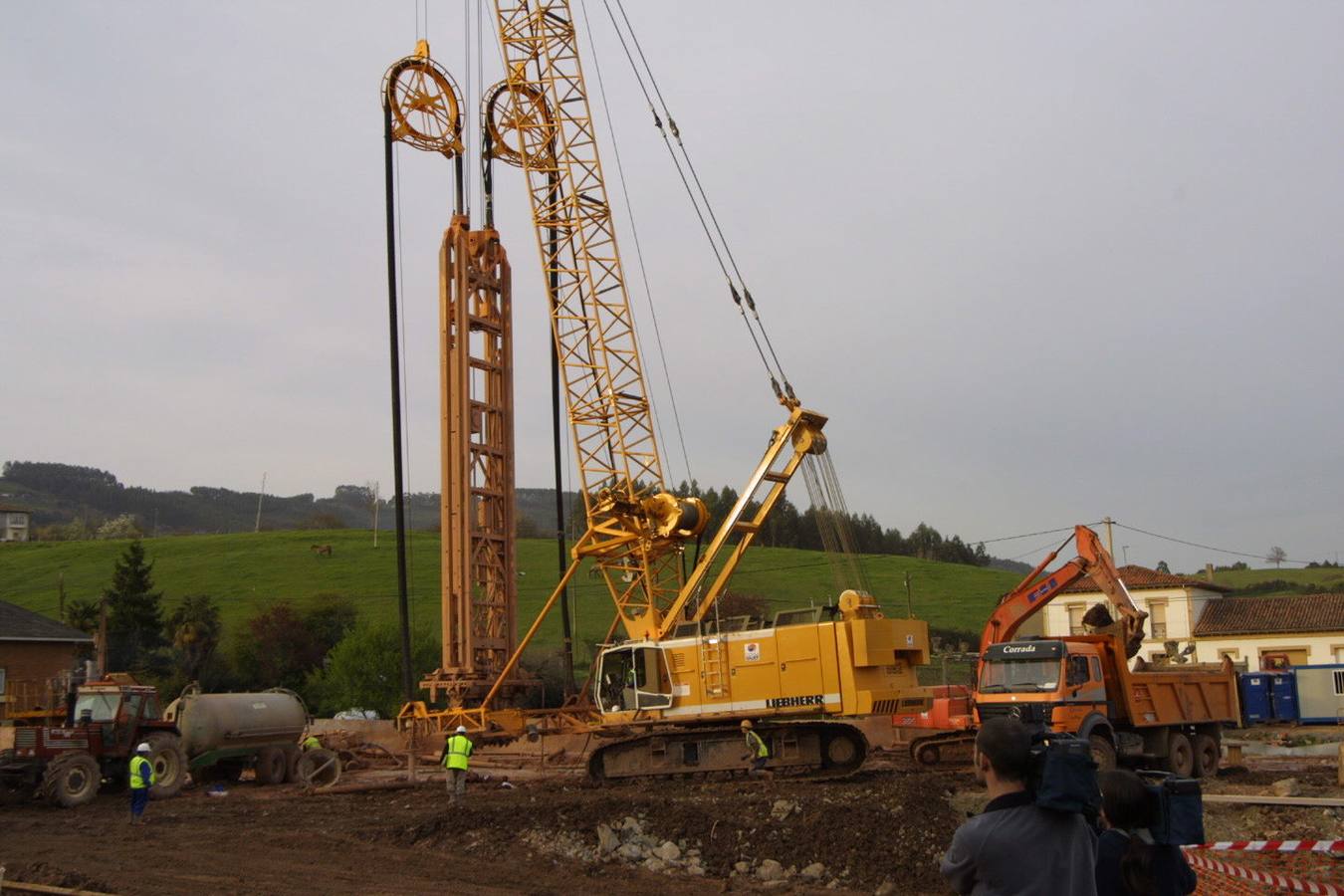 Construcción del falso túnel de la ría de Villaviciosa. 2002.