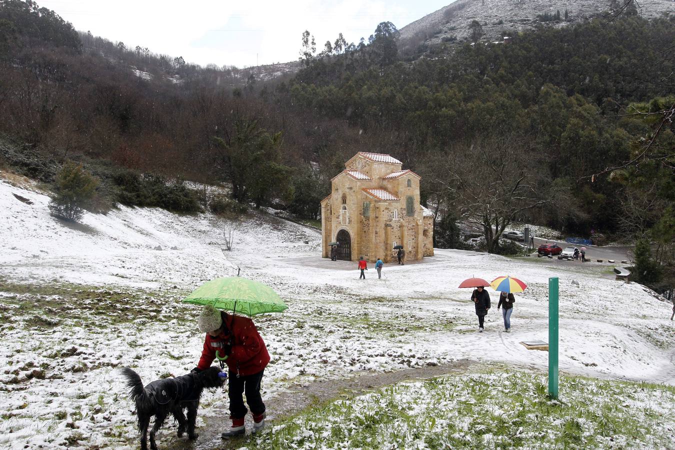 La nieve llegó a cubrir en el Naranco
