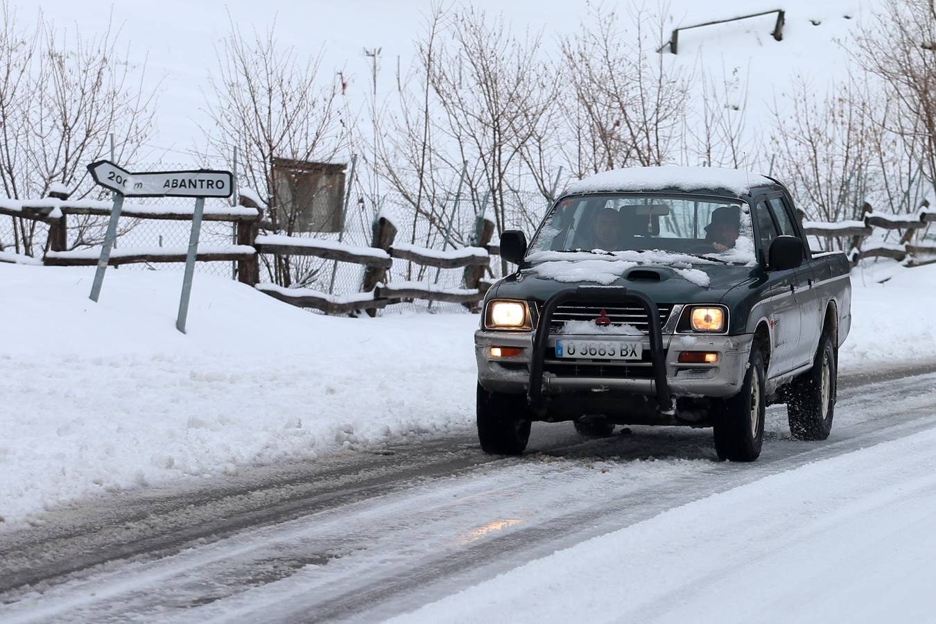 El Alto Nalón, cubierto de blanco