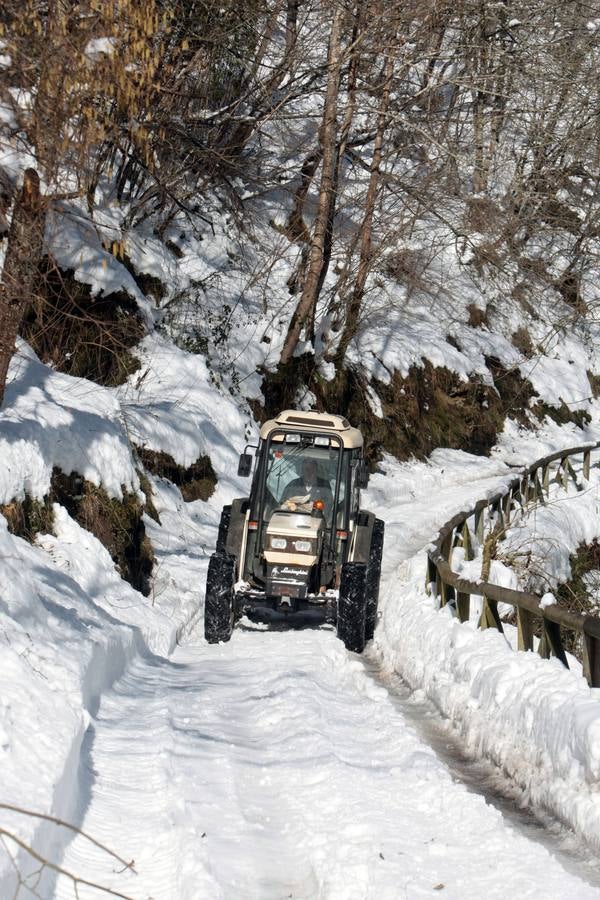 El Pino, en Aller, uno de los lugares en los que se intenta recuperar la normalidad.