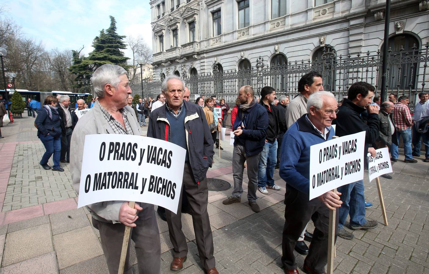 Los ganaderos se manifiestan contra las políticas del Principado