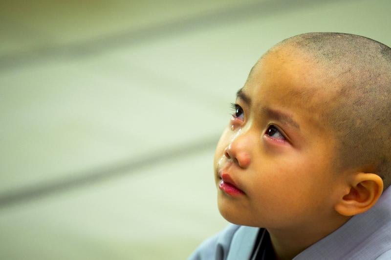 Pequeños monjes budistas durante dos semanas