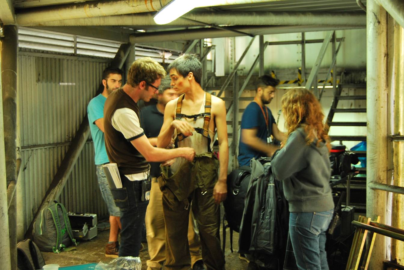 Rodaje en el pozo Monsacro de Morcín