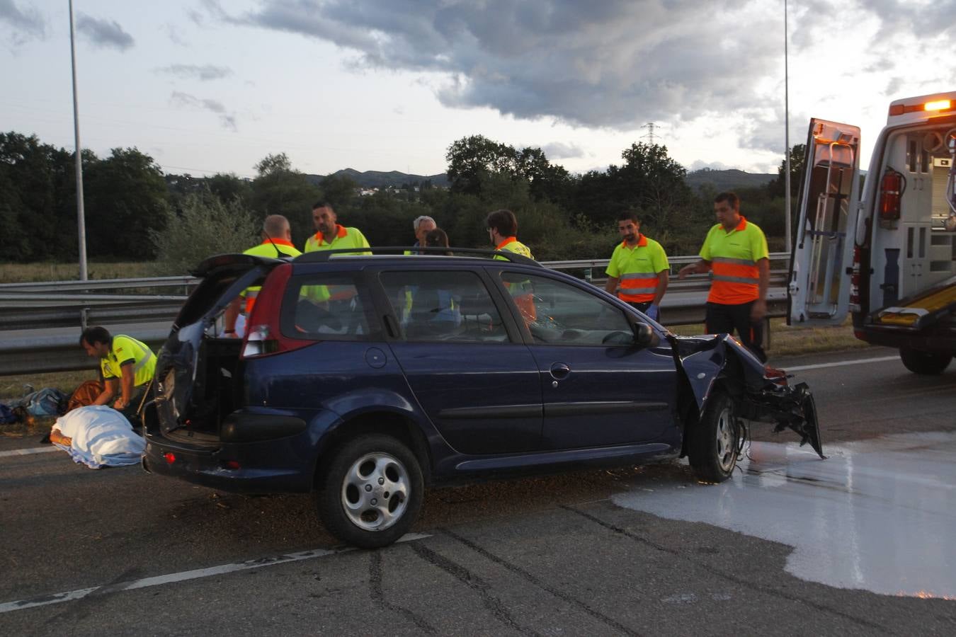 Seis heridos al salirse de la vía el vehículo en el que viajaban en El Berrón