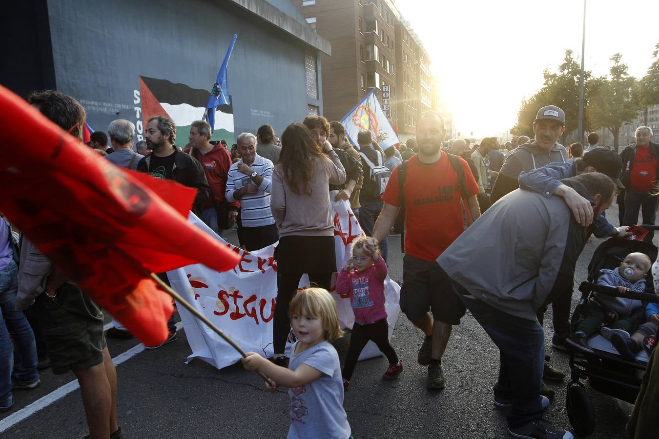 Manifestación para apoyar a los sindicalistas detenidos en la huelga de 2013