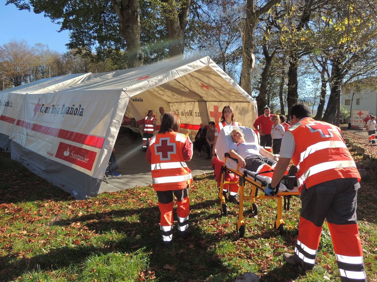 Simulacro de emergencias ante catástrofes en Tineo