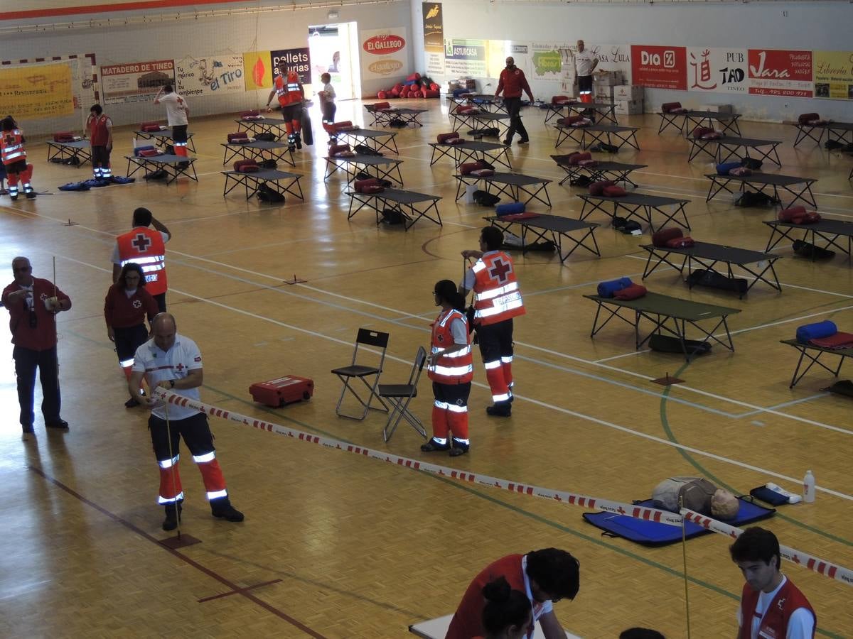 Simulacro de emergencias ante catástrofes en Tineo