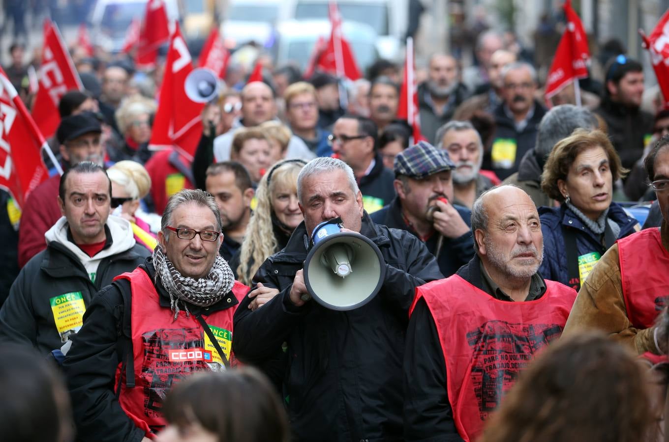 Los vendedores de la ONCE se manifiestan en Oviedo