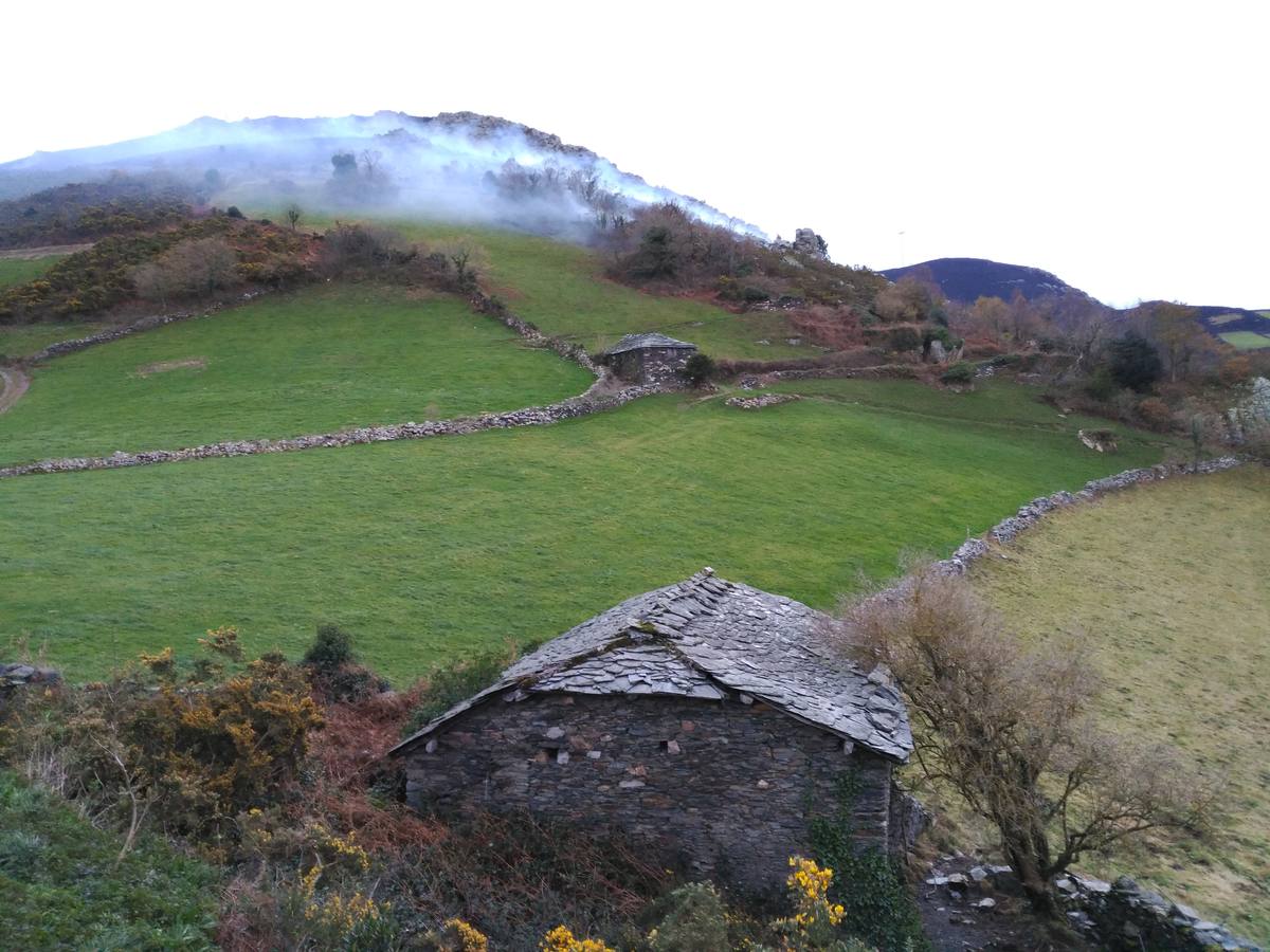 Los daños del fuego en Asturias