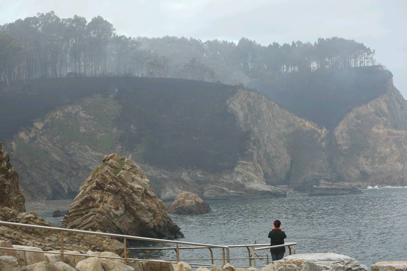 Los daños del fuego en Asturias