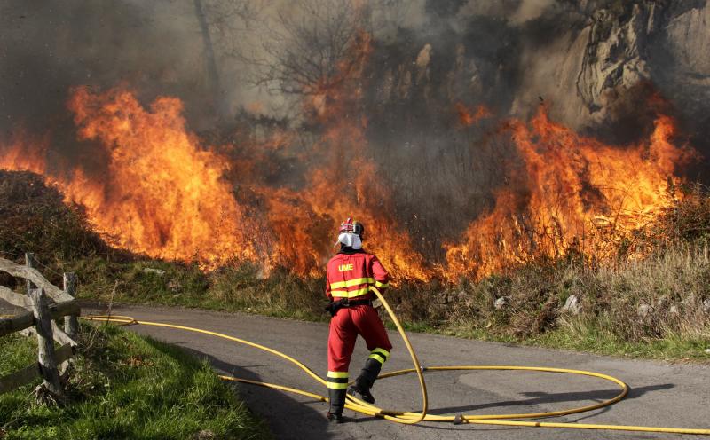 Bomberos y vecinos se arman contra el fuego