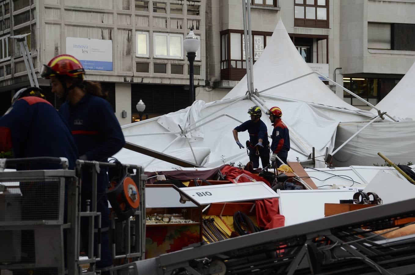 Las consecuencias del fuerte viento en Asturias