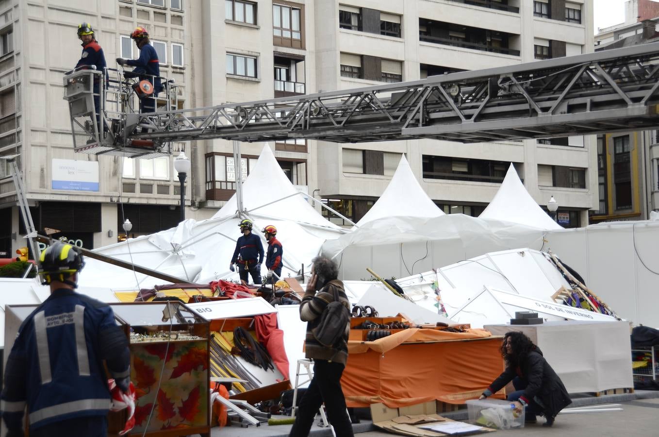 Las consecuencias del fuerte viento en Asturias