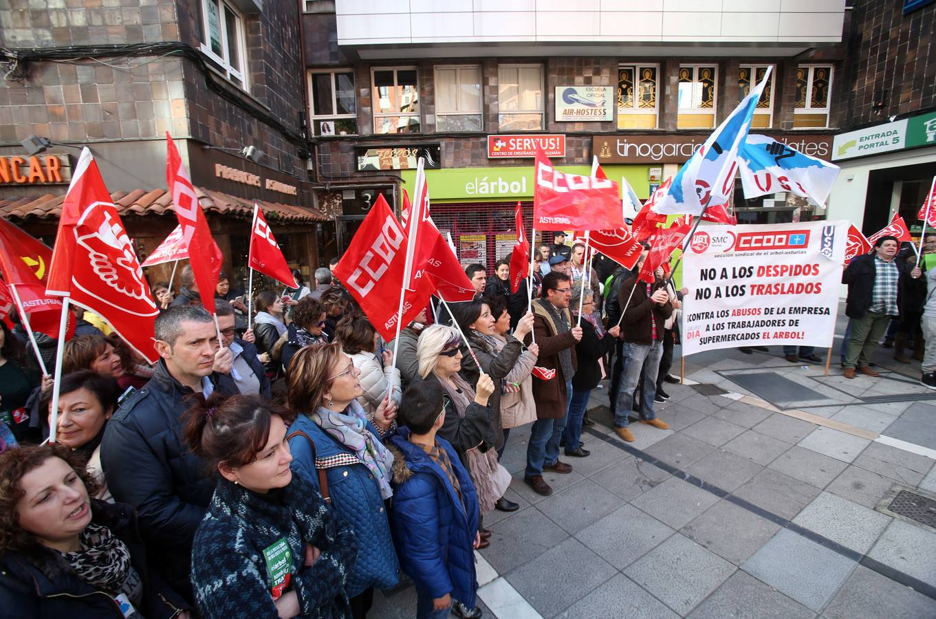 Manifestación de los trabajadores de El Árbol