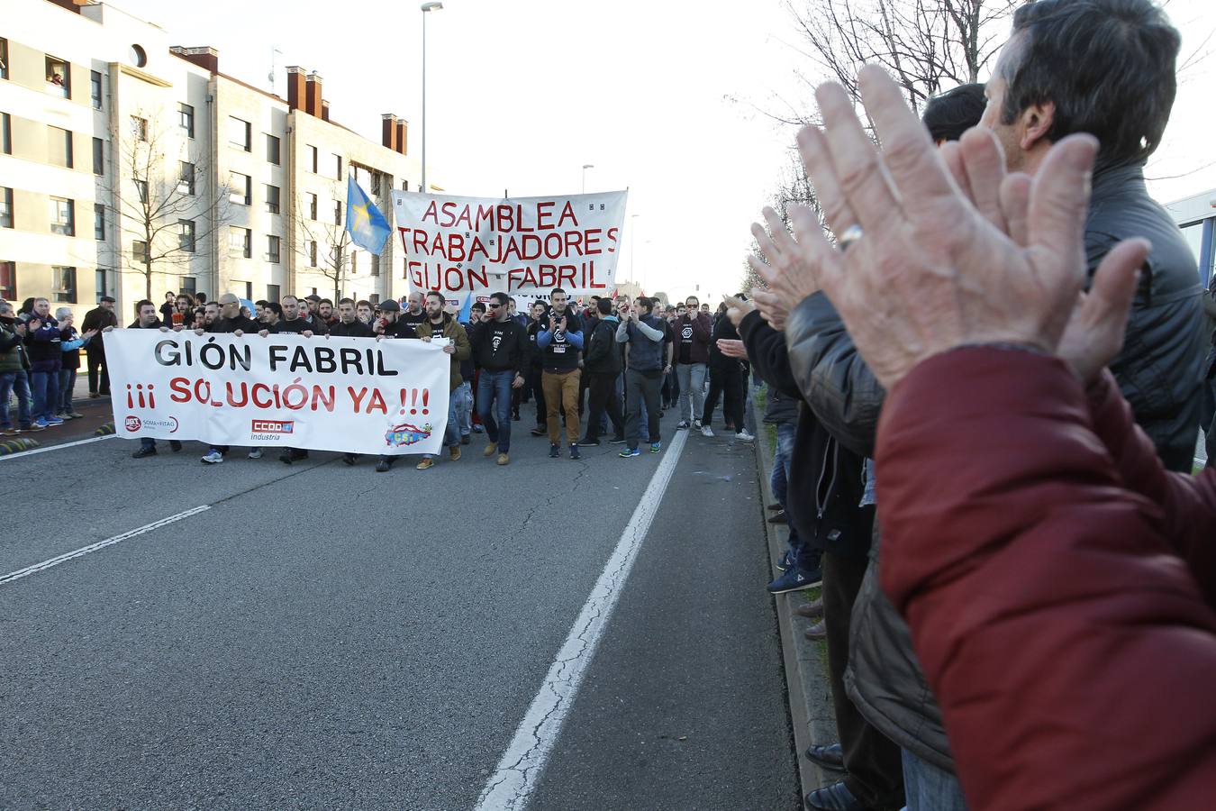 Manifestación contra el cierre de Gijón Fabril