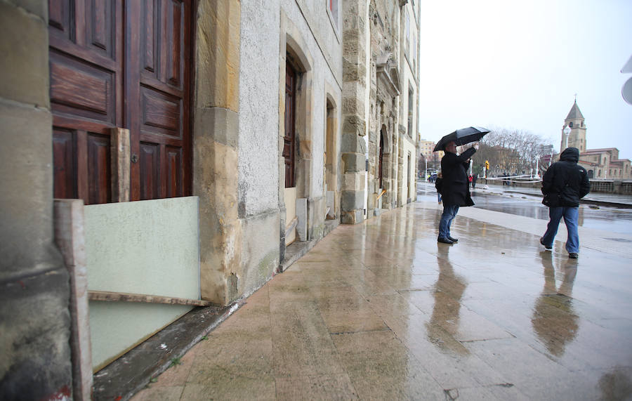 Gijón, afectada por el temporal