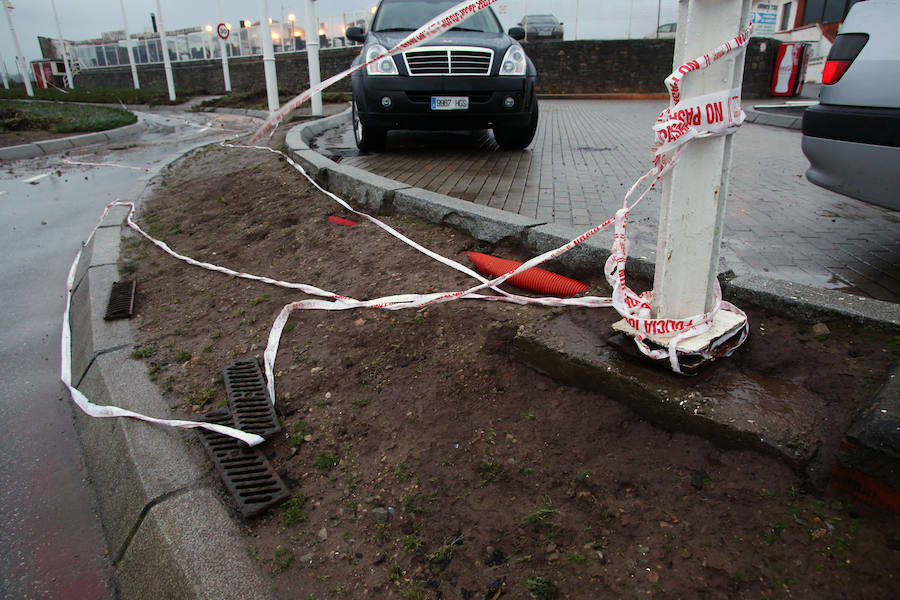 Gijón, afectada por el temporal