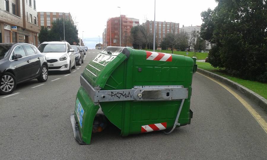 Gijón, afectada por el temporal