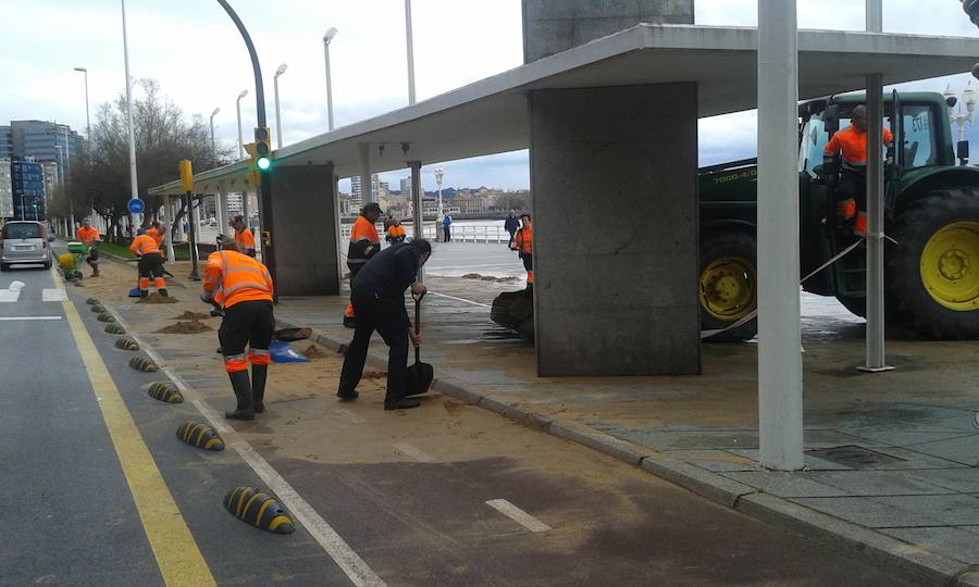 Gijón, afectada por el temporal