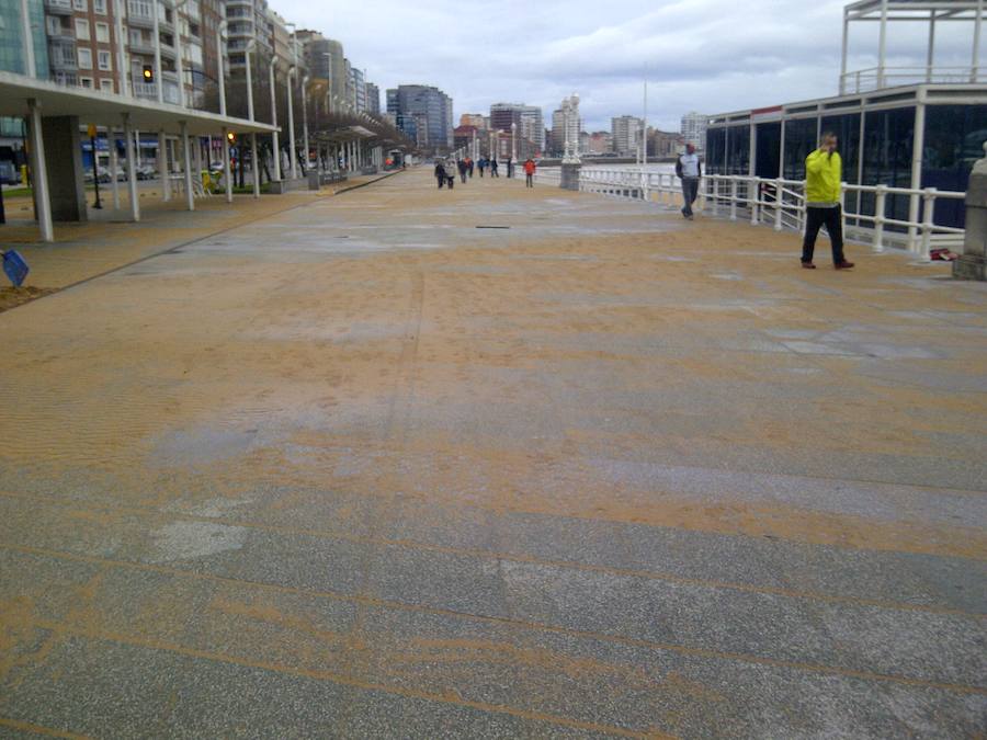 Gijón, afectada por el temporal