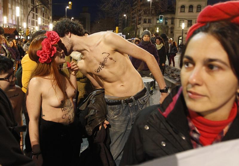 Manifestación en Gijón por el Día Internacional de la Mujer.