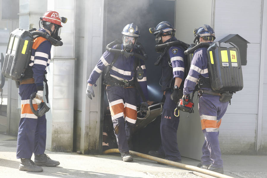 Así fue el simulacro de evacuación en el Ecomuseo de Samuño