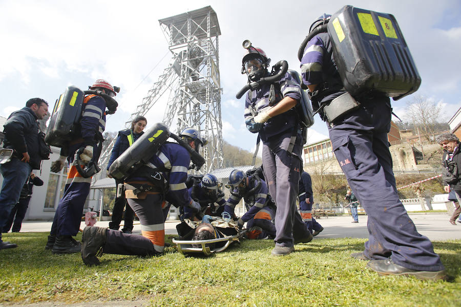 Así fue el simulacro de evacuación en el Ecomuseo de Samuño