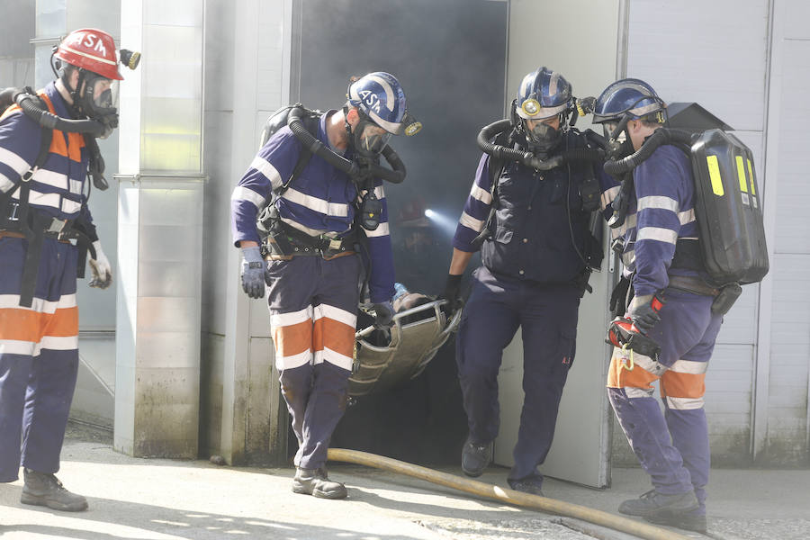 Así fue el simulacro de evacuación en el Ecomuseo de Samuño