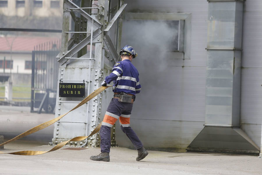 Así fue el simulacro de evacuación en el Ecomuseo de Samuño