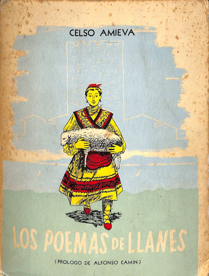 Cubierta del libro Los poemas de Llanes, de Celso Amieva , con ilustración de cubierta de Germán Horacio (México, Revista Norte, 1955).