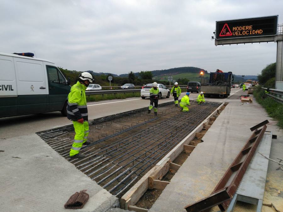 Retenciones kilométricas en la Y por las obras para tapar baches