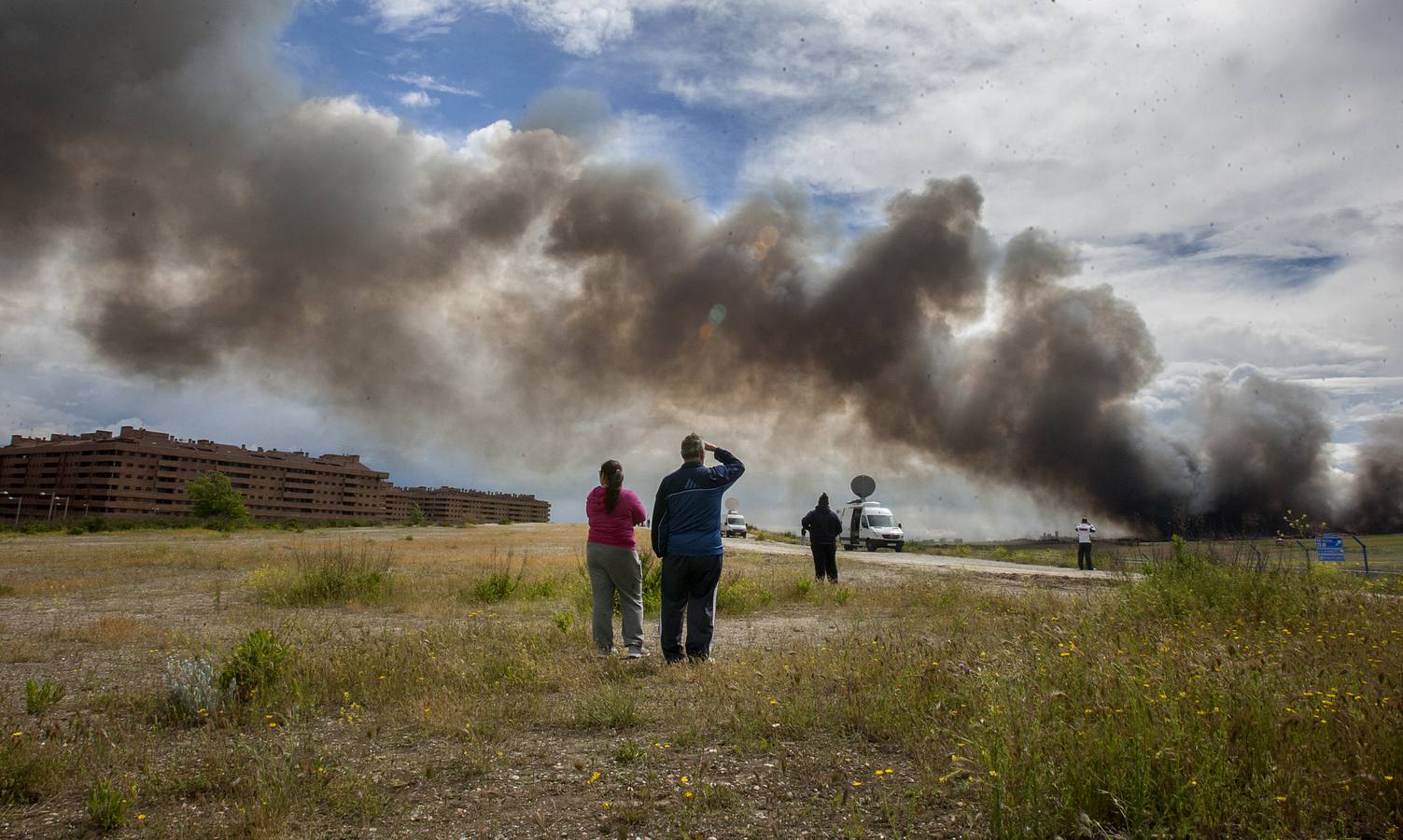 Incendio en el cementerio de neumáticos de Seseña