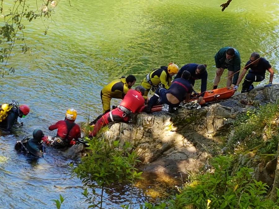 Localizan el cuerpo de un pescador gijonés en el Sella