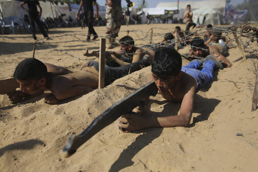 Campamento militar infantil en Gaza