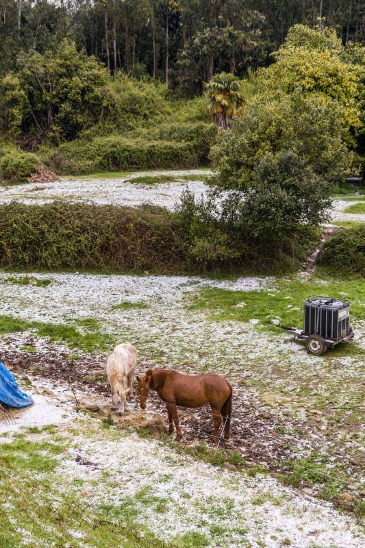 Fuerte granizada en Llanes