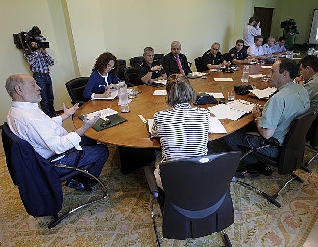 La reunión de ayer, presidida por De Lorenzo. 