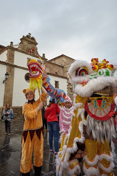 Imagen de la celebración del Año Nuevo chino en Avilés. 