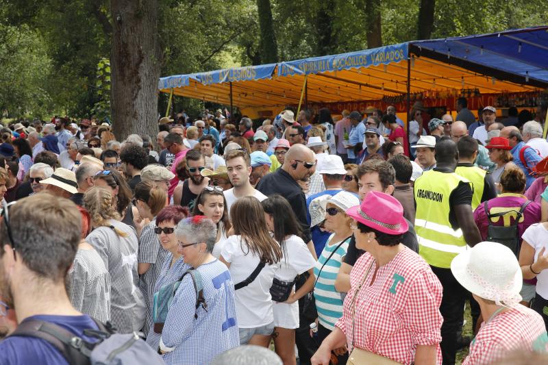 Miles de personas se han congregado en el campo de la fiesta para festejar San Timoteo. La popular cita luarquesa comenzó en el centro de la villa, donde se dieron cita los romeros para caminar juntos hasta la capilla.