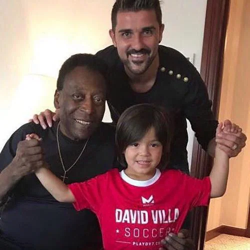 Encuentro entre Pelé y David Villa en Nueva York