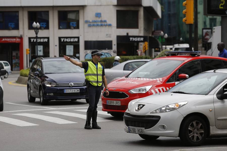 Nueva jornada de atascos en Gijón