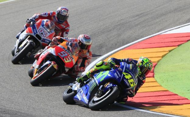 Rossi, por delante de Márquez y Dovizioso. 