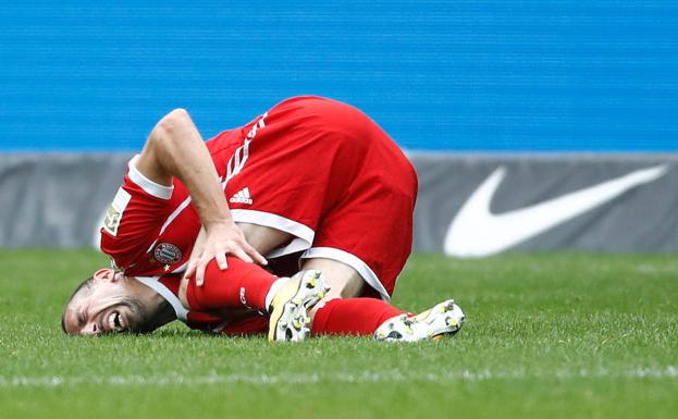 Ribery, en el momento de la lesión.
