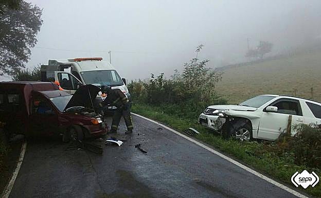 Estado en el que quedaron los vehículos siniestrados.