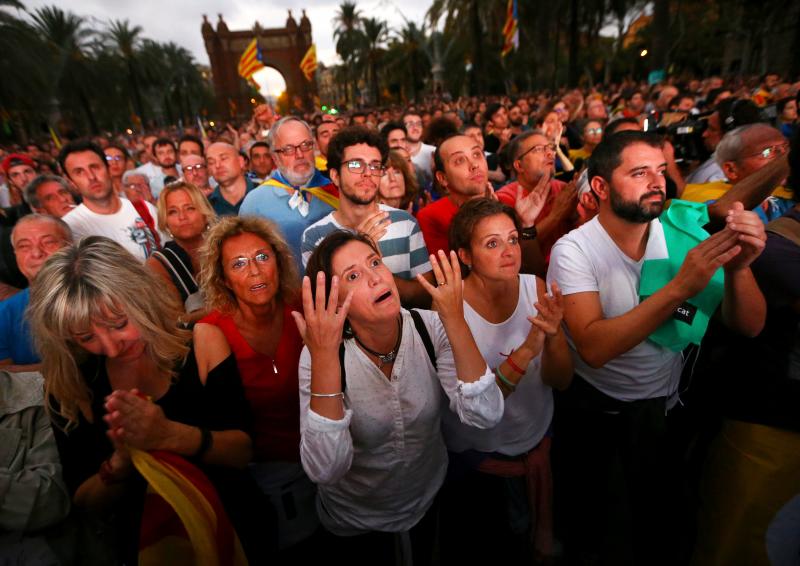 Del júbilo a las lágrimas entre los independentistas