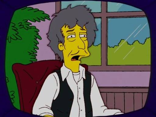 Bob Dylan, durante una aparición en la tele de los Simpson.