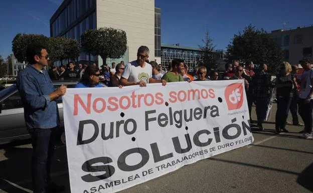 Manifestación de los trabajadores de Duro Felguera. 