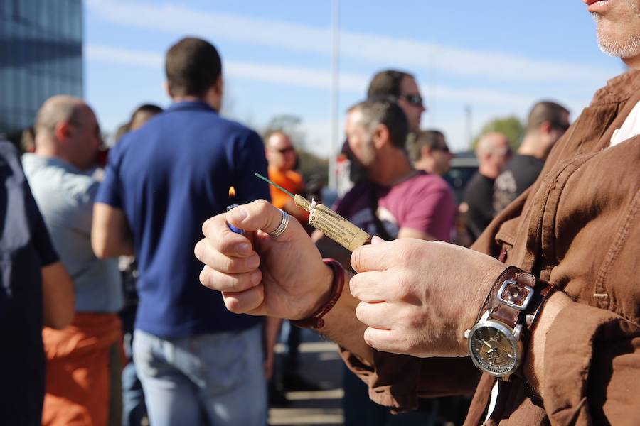 Concentración de trabajadores de Duro Felguera en el Parque Científico